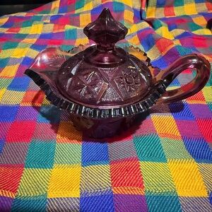 Vintage Amethyst Pressed Glass Creamer Possibly Fenton